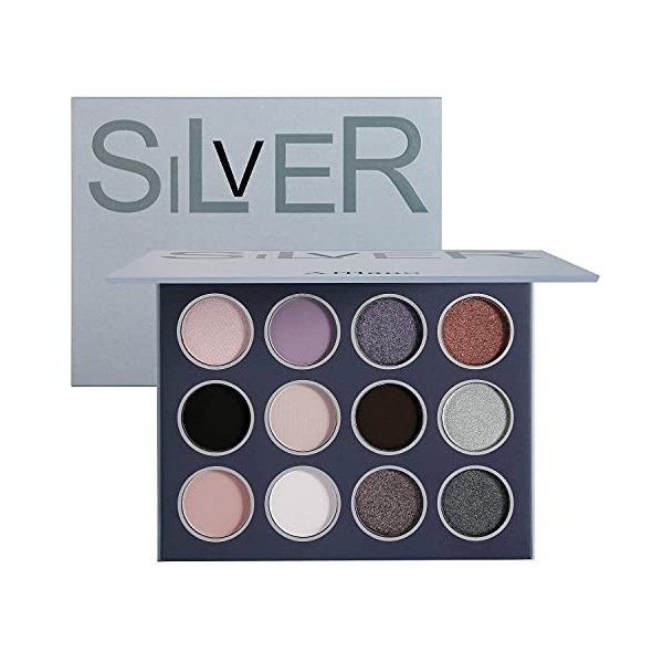 AFFLANO Palette Fard à Paupière Maquillage Yeux - Nude Smokey 12 Couleurs Ultra Pigmenté Ombre a Paupière, Du Beige Abricot à