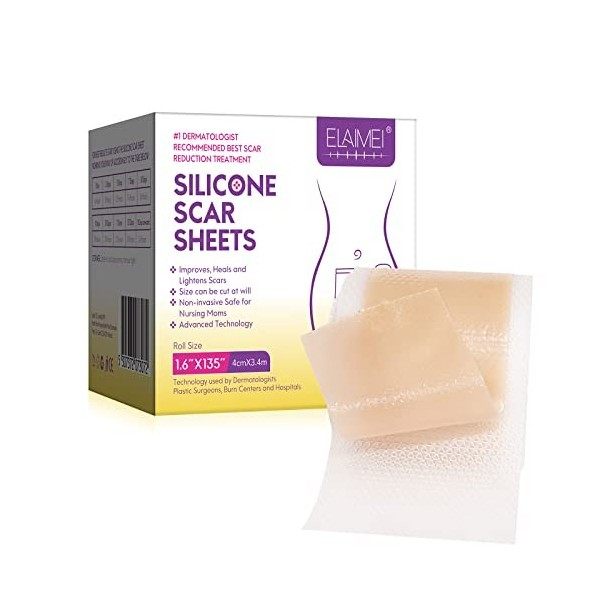 Pansement Silicone Cicatrice Pour les Cicatrices Causées par la Césarienne, la Chirurgie, les Brûlures, les Chéloïdes, lacné ...