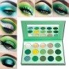 Palette Maquillage Yeux Vert Fard à Paupière,Afflano Eyeshadow Palette Avocado Green Glitter Matte Professionnel,Fille Femme 