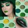 Palette Maquillage Yeux Vert Fard à Paupière,Afflano Eyeshadow Palette Avocado Green Glitter Matte Professionnel,Fille Femme 