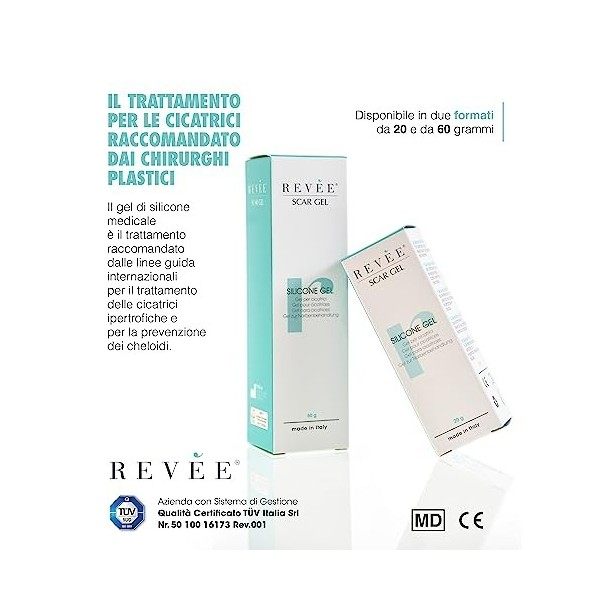Revée Gel Cicatrice - Crème Cicatrisante Après Opération, Gel de Silicone Cicatrice Acne Visage, Scar Removal Cream pour Trai...