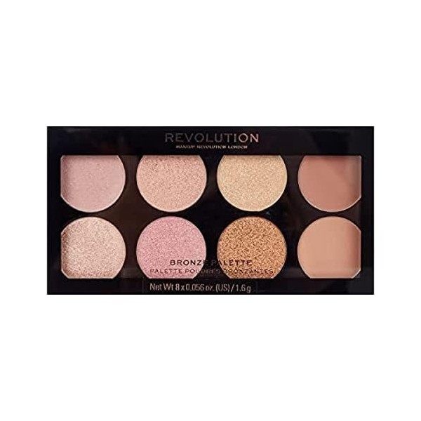 Makeup Revolution, Ultra, Palette de Fards à Joues, Golden Sugar 2 Rose Gold, 8 Ombres, 12.8g