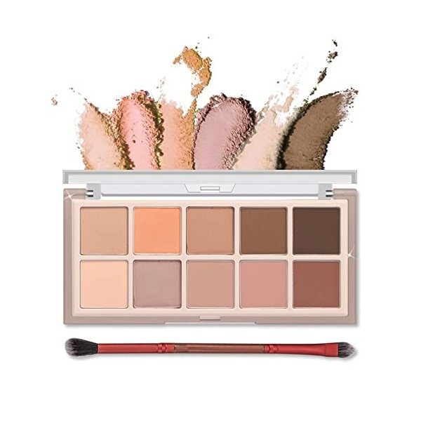 Erinde 10 Colours Eyeshadow Palette - Matte Shimmer Glitter Eyeshadow, Ultra Blendable, Highly Pigmented, Natural Looking Kor