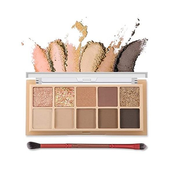 Erinde 10 Colours Eyeshadow Palette - Matte Shimmer Glitter Eyeshadow, Ultra Blendable, Highly Pigmented, Natural Looking Kor