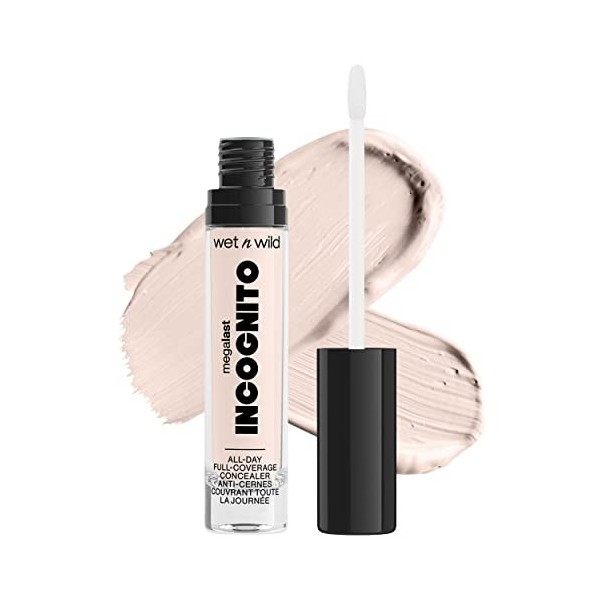 wet n wild, Megalast Incognito Full-Coverage Concealer, Harmonieux et Richement Pigmenté, Couvrance Moyenne à Complète, Rendu