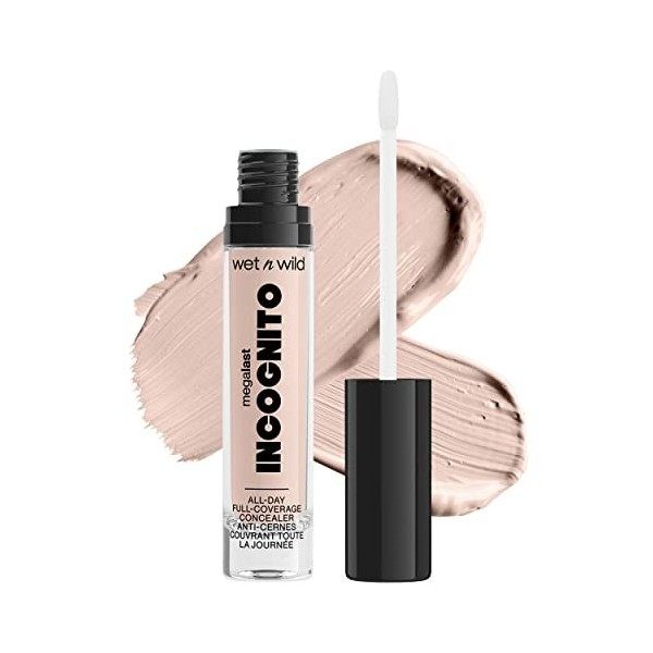wet n wild, Megalast Incognito Full-Coverage Concealer, Harmonieux et Richement Pigmenté, Couvrance Moyenne à Complète, Rendu