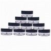 JOYWEE 50 Pieces Black Lid 5gram/5ml Round Clear Container Jars with Black Screw Cap Lids for Lip Balms Makeup Samples Make