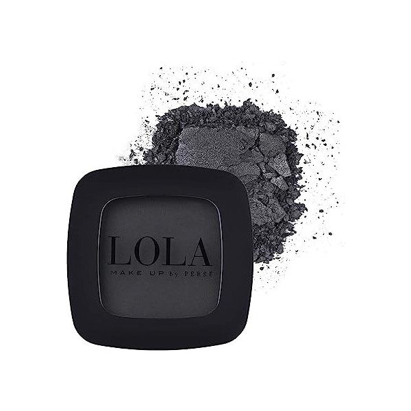 Lola Make-Up Mono Eyeshadow, Black, Satin, Rich Intense Pigmentation, High Coverage, Use Wet & Dry, All Skin Tone, Mineral Oi