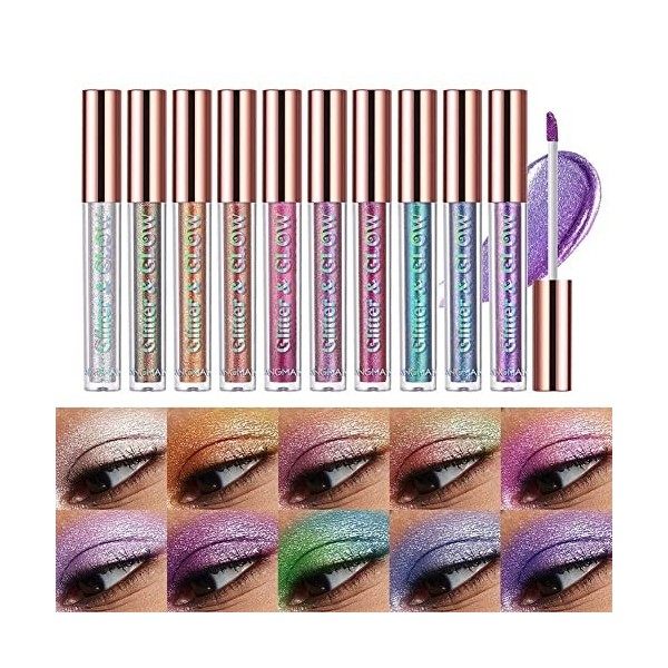 10 couleurs fard à paupières liquide scintillant brillant métallique brillant scintillant longue durée étanche kit de fard à 