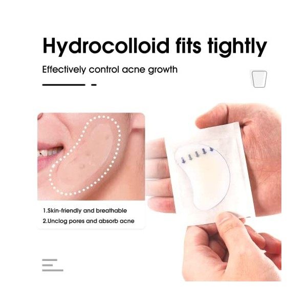 Patchs anti-acné hydrocolloïdes, housse de contrôle de lacné, patch de bouton de taille extra large pour couvrir les grandes ...