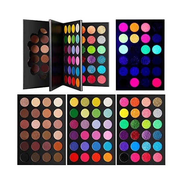 Palette de maquillage Ombre à paupières Ultra Pigmentée, Afflano 3 en 1 Professional Large Eye Shadow Palette 72 Color,Matte 