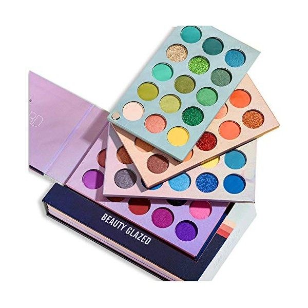 Kit de maquillage glacé de beauté, palette de fards à paupières 60 couleurs et ensemble de pinceaux de maquillage 5 pièces, p