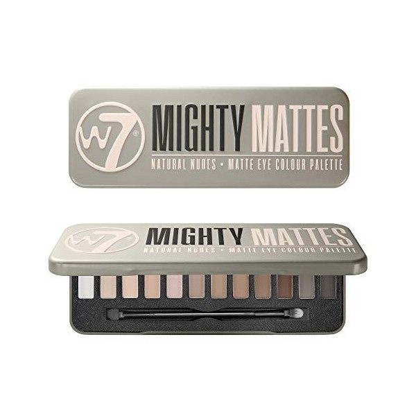 W7 Mighty mattes Naturel Nudes Eye Palette de Couleurs, 15.6 G, 12 pièces