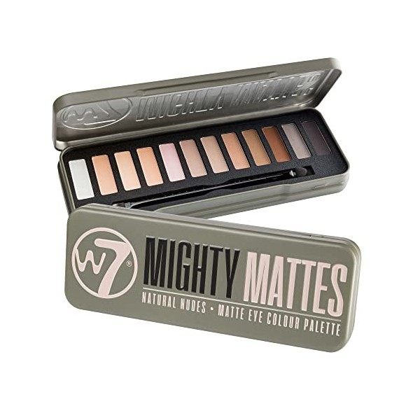 W7 Mighty mattes Naturel Nudes Eye Palette de Couleurs, 15.6 G, 12 pièces