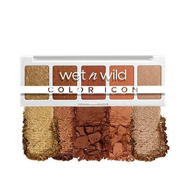 Wet n Wild Color Icon Palette de 5 fards à paupières Orange Sundaze, mat, scintillant, métallique, longue tenue, riche pigmen