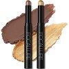 2 Pcs Bâton de fard à paupières chatoyant,mat Cream Eyeshadow Stick,les yeux étincelant mat, maquillage pour les yeux fard à ...