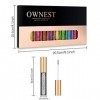 Ownest 10 couleurs liquide Glitter Eyeliner, fard à paupières métallique Shimmer Glitter, Shimmer étanche Long Lasting Eyelin