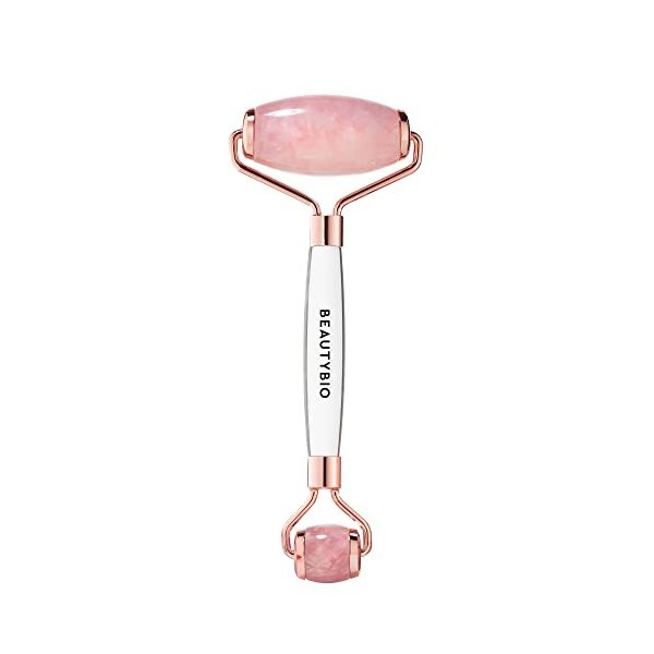BeautyBio Rouleau à quartz pur brésilien récolté de manière durable pour le visage, les yeux et le corps Crème Jour et Nuit