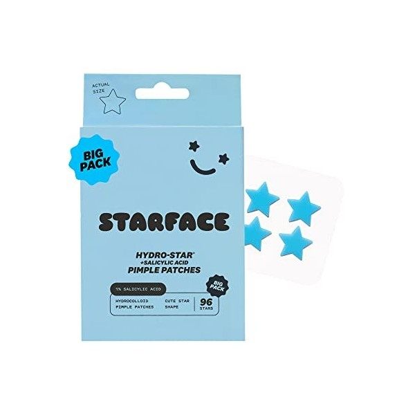 Starface Hydro-Star + acide salicylique, patchs hydrocolloïdes fabriqués avec 1 % dacide salicylique, aide à apaiser les tac ...