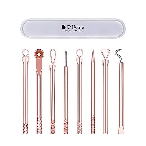 Lot de 4 outils dextraction de points noirs en acier inoxydable de qualité médicale professionnelle pour retirer les points ...