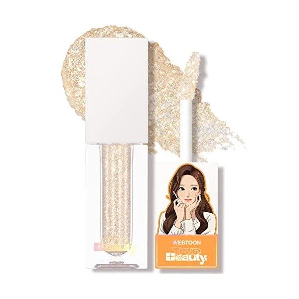 AMTS Webtoon beauté véritable, Fard à paupières liquide Gold Chunky Glitter Highlighter Makeup, Maquillage des yeux coréen, K