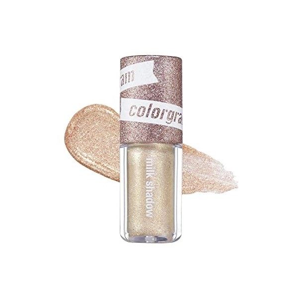 COLORGRAM Lait Bling Ombre 3,2 g - Maquillage K-Drama Vraie Beauté, ombre à paupières liquide scintillante longue tenue sous 