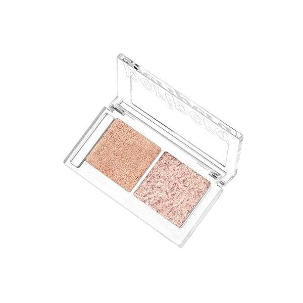 Peripera Duo Pocket Glitter Shadow 02 - Longue durée Anti-taches - Coquillages Crumble - 2 couleurs