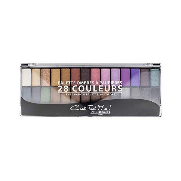 Ombre à Paupières, Palette Maquillage 12 Couleurs Foncées Bleus & Gris, 12 Gr