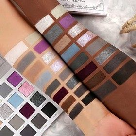 Afflano Palette dOmbres à Paupières Smoky Grey, Ombres à Paupières Très Pigmentées Noir Blanc Pailleté Argent Gris -Maquilla