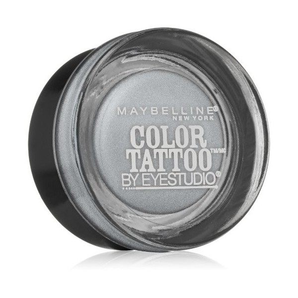 Maybelline New York Eye Studio Color Tattoo Metal 24 Hour Cream Gel Eyeshadow, Silver Strike, 0.14 Ounce by Maybelline New Yo