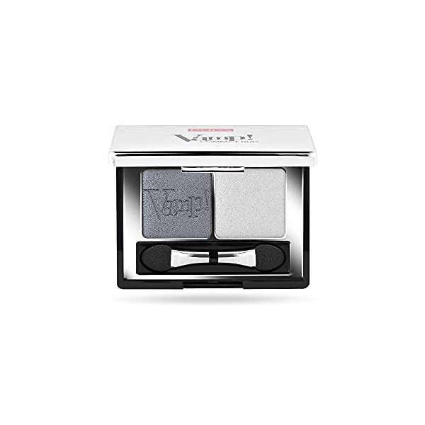 Pupa Milano Vamp! Compact Duo Fard à Paupières 009 Silver Stone pour Femme 0,078 oz 2.31 ml