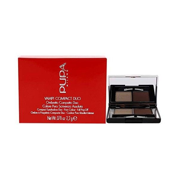 Pupa Milano Vamp! Compact Duo Fard à Paupières 009 Silver Stone pour Femme 0,078 oz 2.31 ml