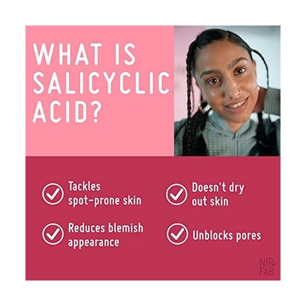 Nip+Fab Salicylic Fix 60 Coussinets De Jour Pour Le Visage À LAloe Vera | Tampon Exfoliant Bha Pour LHydratation De La Peau C...