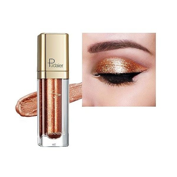 Berteligill Liquide Flash Eye Shadow Les ombres métalliques clignotantes protègent contre la transpiration,Formule de gel mél