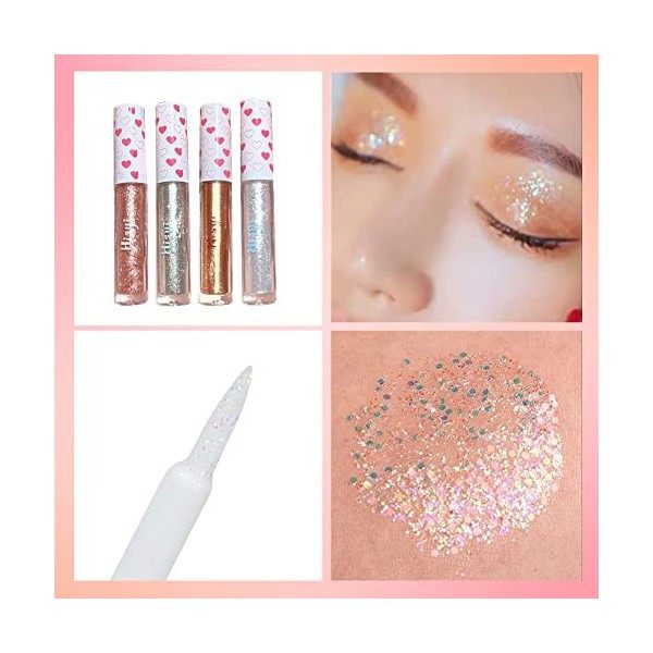 Fard à Paupières Liquide, Fard à Paupières Paillette Liquide, Ensemble De Fards à Paupières Liquides, Glitter Eyeliner Liquid