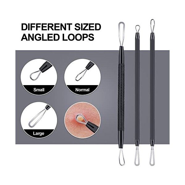 Mooly Kit de 10 outils pour enlever facilement et rapidement les points noirs, boutons et imperfections sur le visage, avec s...
