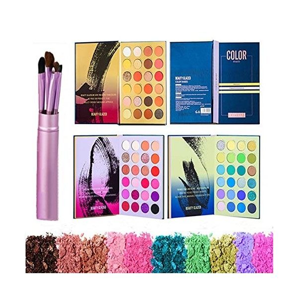 Ensembles de maquillage, Palette de fard à paupières 72 couleurs Palette de maquillage pour fard à paupières mat scintillant 