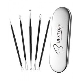 BESTOPE Outil dextracteur de comédons pour enlever lacné - Traitement contre les imperfections, les points blancs, le zit p C...