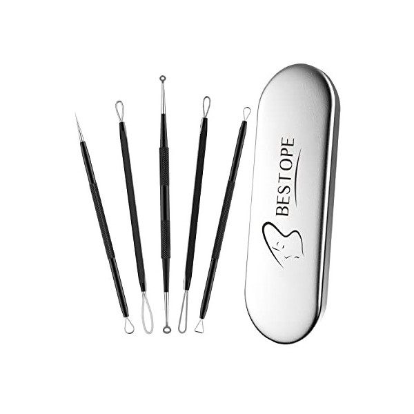 BESTOPE Outil dextracteur de comédons pour enlever lacné - Traitement contre les imperfections, les points blancs, le zit p C...