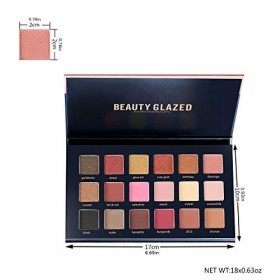 Beauty Glazed 18 couleurs rose doré palette de fard à paupières texturé mat + miroitant couleurs naturelles pigments élevés i