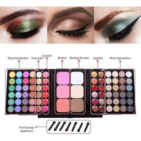 Neliho set palette 78 colori per makeup cosmetici professionali, include rossetto correttore ombretti lucidalabbra fard cipri