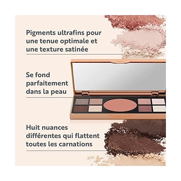 M. Asam MAGIC FINISH Palette XXL fards à paupières & blush 8 x 0,75g / 3g – Palette de 8 fards à paupières et un blush avec