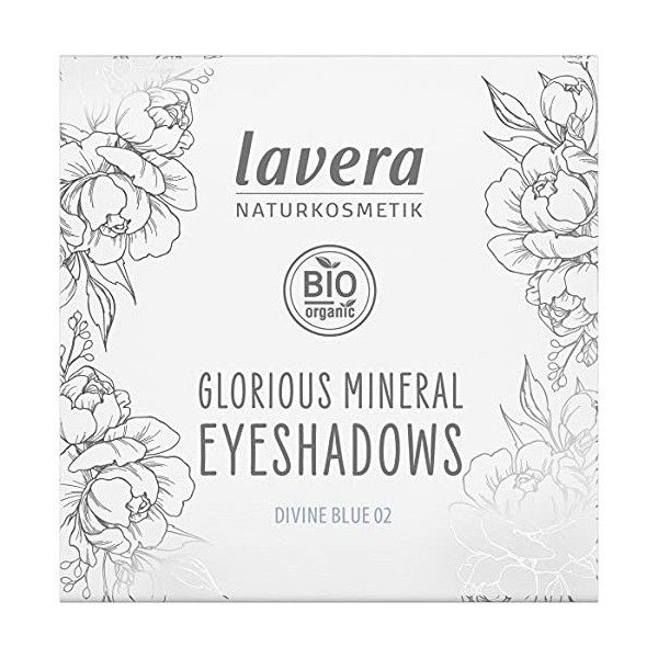 lavera Glorious Mineral Eyeshadows -Divine Blue 02 - natural cosmetics - With mineral pigments, organic jojoba oil & vitamin 