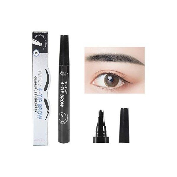 Lot de 2, Crayon à Sourcils, Crayon Yeux Waterproof, Crayon Sourcil, Maquillage Sourcil Stylo Sourcil - 2 Dark Brown Marron