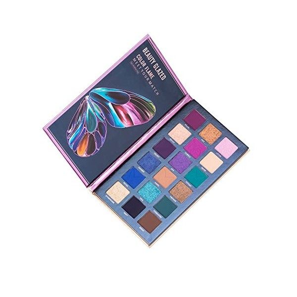 18 couleurs Smokey Eye Shadows Couleurs sautantes hautement pigmentées, délicates et douces et lumière polarisée clignotante 