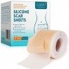 Pansement Silicone Cicatrice 4CMx3M, Rouleau , Feuilles Délimination des Cicatrices en Silicone, Adhère Bien, Parfait Pour E