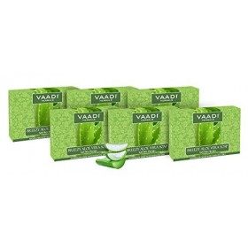 Value Pack of 6 Natural Aloe Vera Soap 75 gms x 6 Anti-Acne - Oil Control - Skin Lightening Soap- Deep Moisturiser Smooth F
