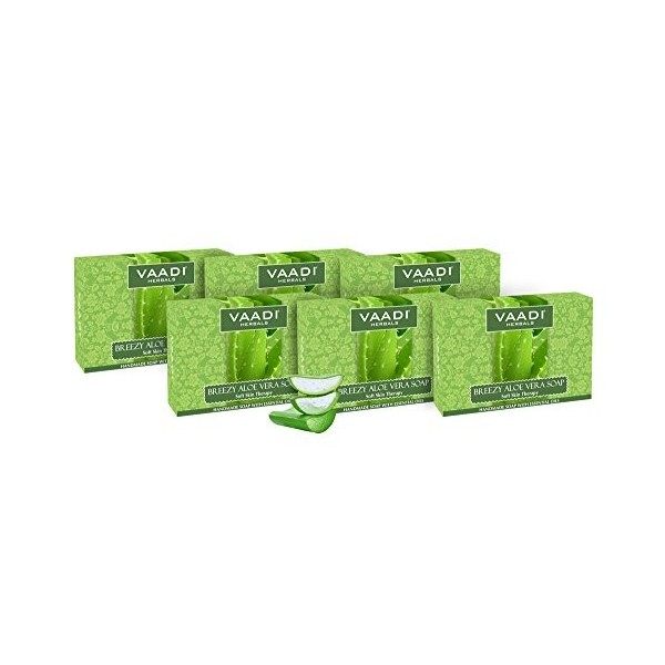 Value Pack of 6 Natural Aloe Vera Soap 75 gms x 6 Anti-Acne - Oil Control - Skin Lightening Soap- Deep Moisturiser Smooth F