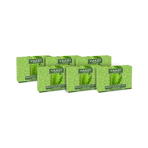 Value Pack of 6 Natural Aloe Vera Soap 75 gms x 6 Anti-Acne - Oil Control - Skin Lightening Soap- Deep Moisturiser Smooth F C...