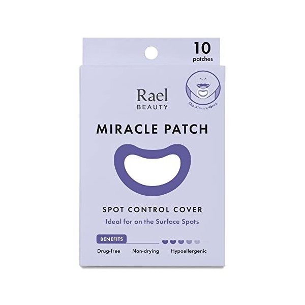 Rael Acne Pimple Healing Patch - Large Spot Control Cover, Long Size, Hydrocolloid Strip for Breakouts, Extra Coverage Acne P...